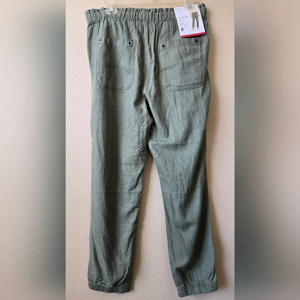 SOCIAL STANDARD by Sanctuary Linen  Solstice Pull On Jogger Pant Lichen Green XL - Picture 3 of 14